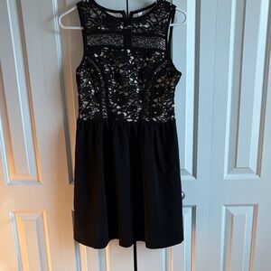 Xhilaration Black and Cream Lace Mini Dress